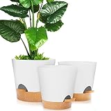 GARDIFE Planters for Indoor Plants, 9/8/7.5 Inch Self Watering Pots with Drainage Hole, Plastic Flow