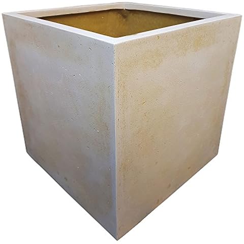 Floraselect Off-White Polystone Cube Planter Square Garden Pot (70x70x60cm 300 Litre) Cover