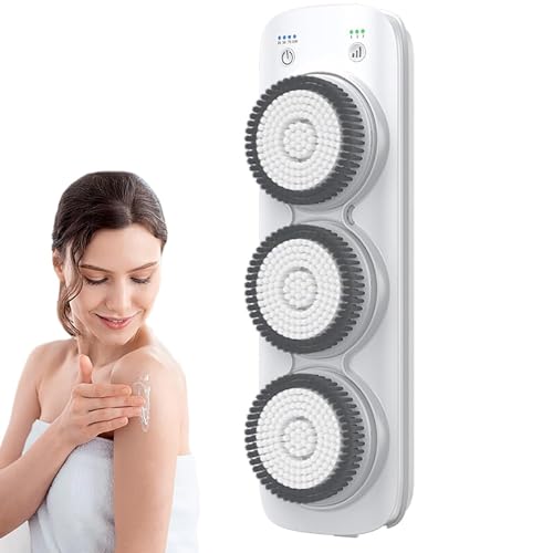 DDZJTPP Cepillo De Ducha para Espalda Montado En La Pared,Fregador De Espalda Eléctrico,Altura hacia Arriba Y hacia Abajo 64Cm Y 3Niveles De Intensidad Ajustable,IPX7 Impermeable,para Profunda