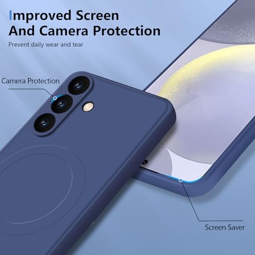 Coque Samsung S24 Plus MagSafe en silicone bleu avec doublure microfibre - 6