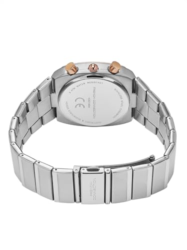 Image of French Connection Courvex Black Dial Stainless Steel Chronograph Watch for Men - FCB21BSM