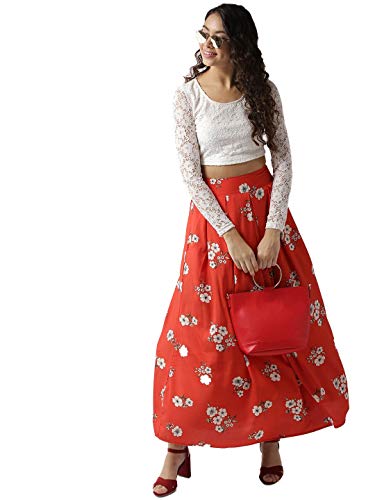 Image of Sera Women's Red Polyester Fit and Flare Two pc Dress Set