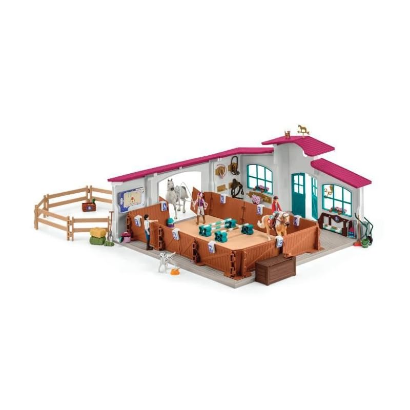 schleich Horse Club | Reithalle Peppertree 42639 | mit Hindernissen, Paddock, und vielem Zubehör | tolles Geschenk für Mädchen und Jungen | Pferde Spielzeug Kinder ab 5 Jahren | Set aus 179 Teilen