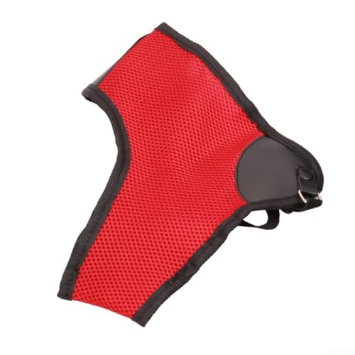 Adjustable Composite Chest Support Strap for Fitness with Quick Release Buckle, Elastic Shoulder Tape and Ventilated Mesh, Size Fits All - Black（red）