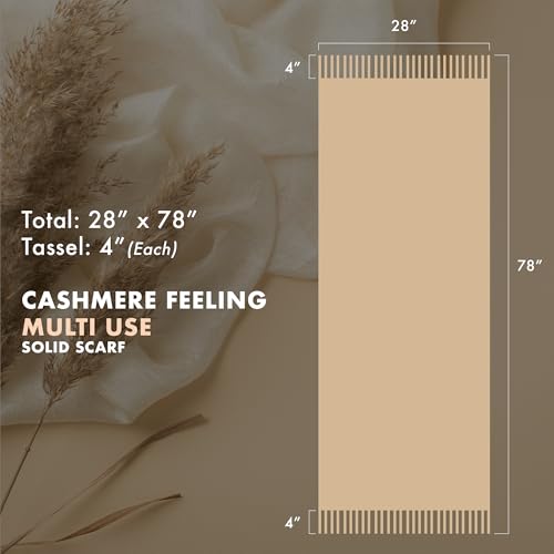 CBC Crown Women's Pashmina Shawl and Wrap, 78 x 26 inches, Soft Cashmere-like Feel Scarf, Black, Navy4