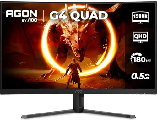 Monitor Gamer Curvo AOC AGON QUAD 32" 180Hz 0,5ms HDR10 CQ32G4E