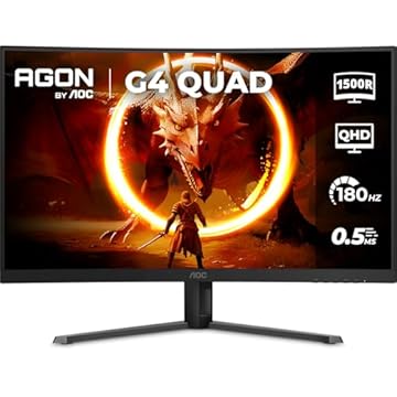Monitor Gamer Curvo AOC AGON QUAD 32" 180Hz 0,5ms HDR10 CQ32G4E