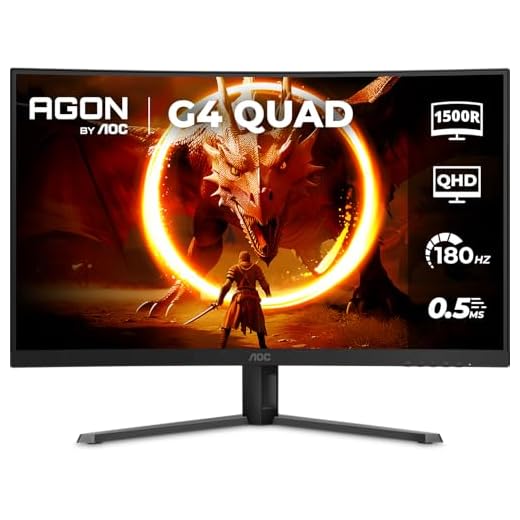 Monitor Gamer Curvo AOC AGON QUAD 32" 180Hz 0,5ms HDR10 CQ32G4E
