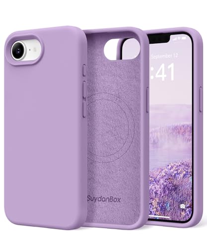 Image of Magnetic for iPhone 17e /iPhone 16e Case, Compatible with MagSafe, [Soft Anti-Scratch Microfiber Lining] Slim Silicone Shockproof Protective Phone Case for iPhone 17e /16e 6.1 inch, Light Purple