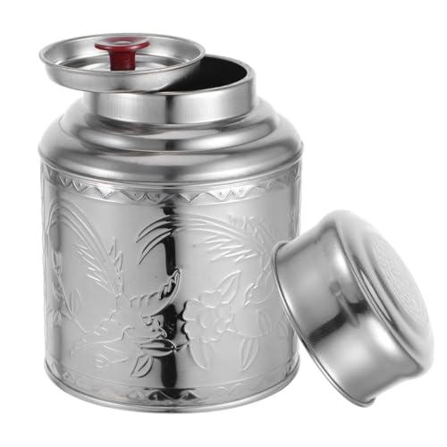 Healeved Tea Storage Container Airtight Biscuit Tins Coffee Sugar Canisters Stainless Steel Food Storage Jars with Lids for Biscuit, Loose Leaf Tea, Sugar, and Coffee