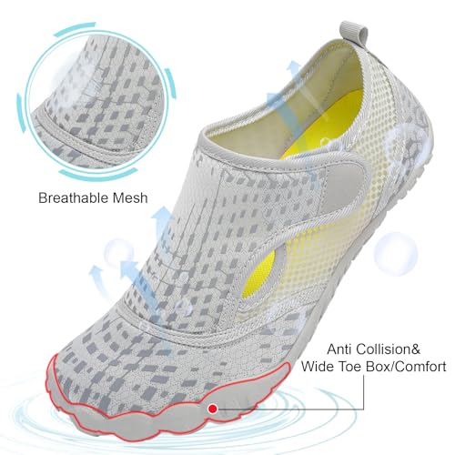 Image of L-RUN Barefoot Water Shoes Women Mens Aqua Sock Athletic Hiking Water Sports Shoes for Swim Beach Pool Sand Diving Walking
