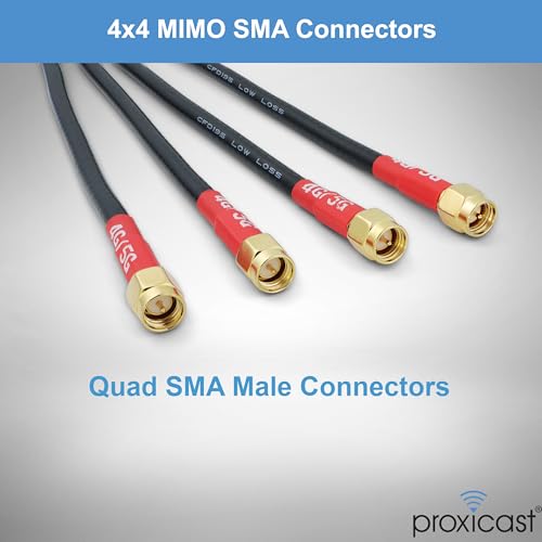 Proxicast 4x4 MIMO 5G Antenna - Vandal Resistant Low Profile Omnidirectional Through-Hole Mount - 6 ft Coax - Black - Compatible with Cisco, Cradlepoint, Digi, MoFi & Others (ANT-121-T44-B-06)
