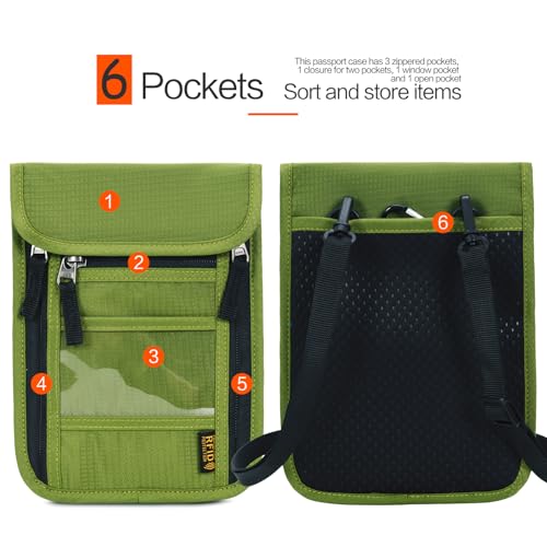 Image of Neck Wallet Lightweight RFID Blocking Waterproof Travel Pouch Passport Wallets for Women Men