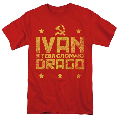 Popfunk Rocky Ivan Drago Unisex Adult T-Shirt - Large - Red