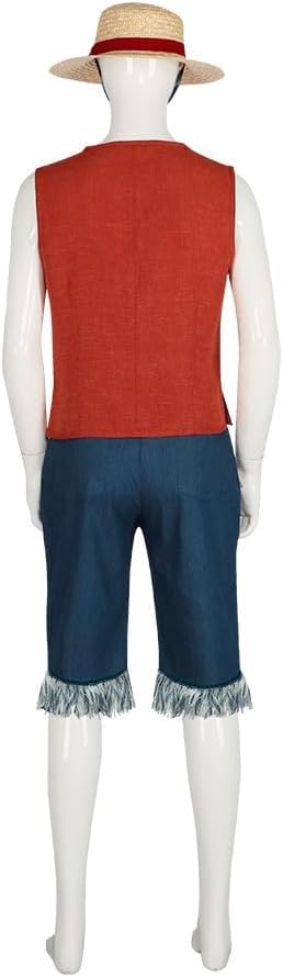 VintageCos Men's Anime Classic Suit with Straw Hat for Halloween