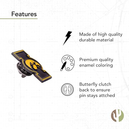 Image of Desert Cactus University of Iowa Lapel Pin IOWA Hawkeyes Made of Metal for Formal Wear, Bag and Hat Jewelry, and Tie Tack (Pin B)