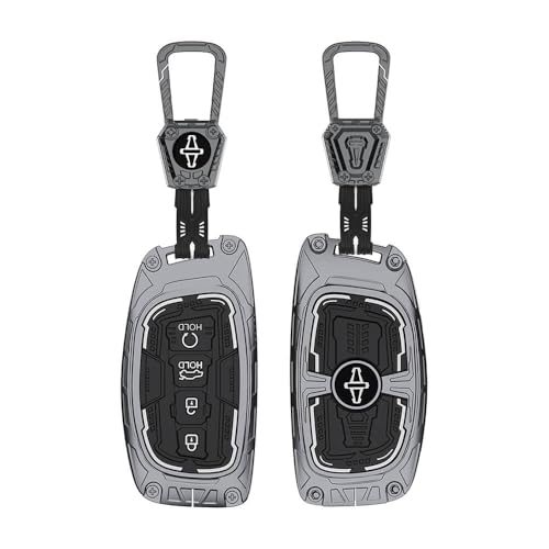 Image of Keyzone Iron Core Series Key Cover Compatible for Hyundai Exter, Venue, Elantra, Tucson, I20, Creta, Elite I20, Active I20, Aura, Verna 4s, Xcent, Alcazar 4b smart Key (Gunmetal)