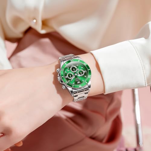 Image of OLEVS Womens Watch Fashion Dress Diamond Female Watches for Ladies Analog Stainless Steel Waterproof Luminous Day Date Two Tone Wristwatch