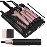 NINWOD Oversize Heat Resistant Mats for Countertop, 13.19' x 10.24' Professional Hot Tool Hair Straightener Mat, Hot Tools Organizer, Home Necessities with Velcro (Black)