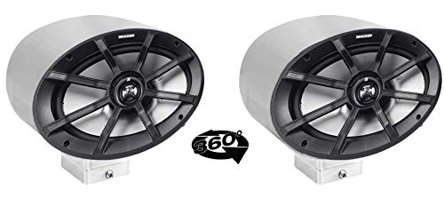 (2) Kicker PS69 6x9 360 Degree Swivel Chrome Surface Mount Boat Speakers