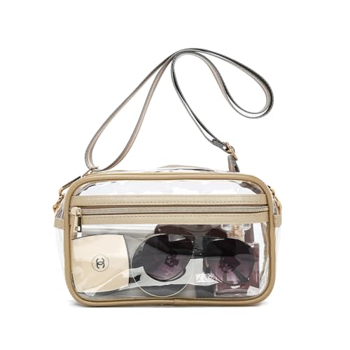 LAORENTOU Clear Crossbody Bag for Women,Stadium Approved Clear Purse Bag for Concerts Sports Events Festivals