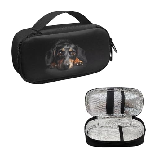 Pzuqiu Niedliche Hunde-Insulin-Reisetasche, Medikamentenkühltasche, isolierter Organizer, stilvolle Kühltasche für Insulin-Stift und Medikamente, Diabetikerbedarf