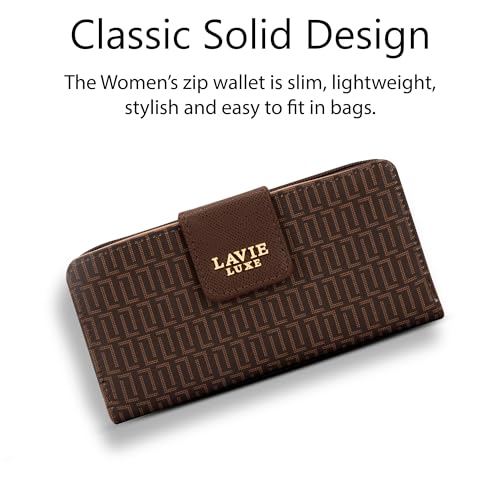 Image of Lavie Luxe Women's Mono Mia25 Bifold Zip Wallet |Gift For Ladies