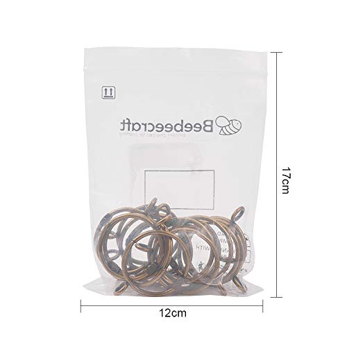 image for INCREWAY Curtain Rings, 16 Pcs 1.5 Inch Inner Diameter Open Metal Curt