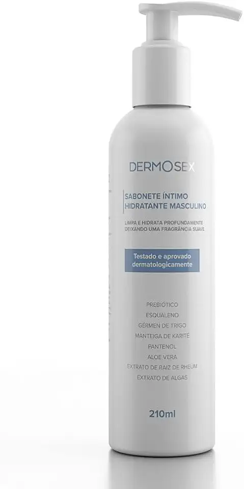 Sabonete íntimo Hidratante Masculino Dermosex 210ml Limpeza eficaz e Hidratação prolongada com Prebióticos