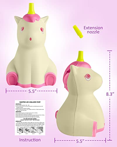 Coogam Unicorn Balloon Pump, Electric Air Ballon Blower, Portable Inflator For Party Wedding Birthday Xmas Baby Shower Diy Decoration (Pale Yellow) #TOP6