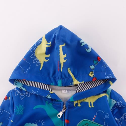 image for Akyzic Boys Hoodies Toddler Dinosaur Sweatshirts Zip Up Jacket T-rex C