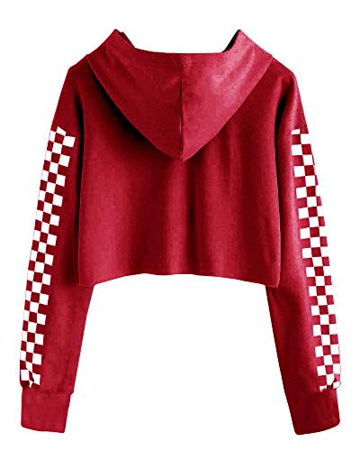 Image of Imily Bela Kid Crop Tops Girls Hoodies Plaid Long Sleeve Fashion Sweatshirt | Cute Shirts, Fashion Clothes 5-14 Years Old