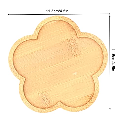 4PCS Mosaic Bamboo Coasters for Crafts, Blank Base Trays, Drinking Cup Coaster, Plant Coaster, Art Plate,DIY Mosaic Supplies (Flower)