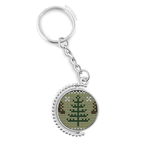 Porte-clés rotatif motif élan de Noël marron pour retrouver vos clés de maison