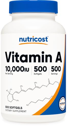 Nutricost Vitamin A 10 000 IU 500 Softgel Capsules