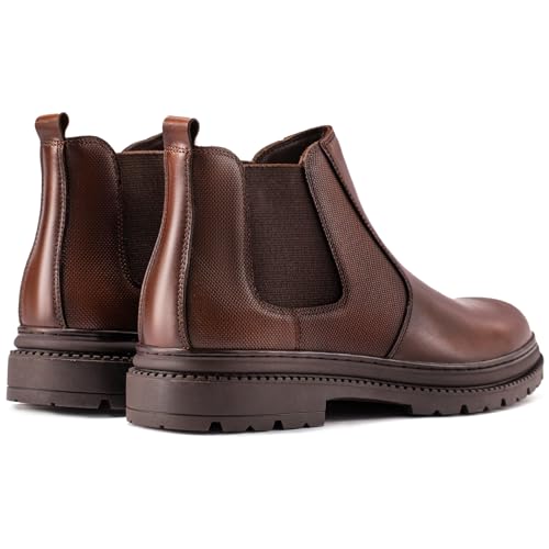 Image of OKKO Mens Chelsea Boots Genuine Leather Dress Boots for Men Classic Stylish Casual Slip On Ankle Boot for Men