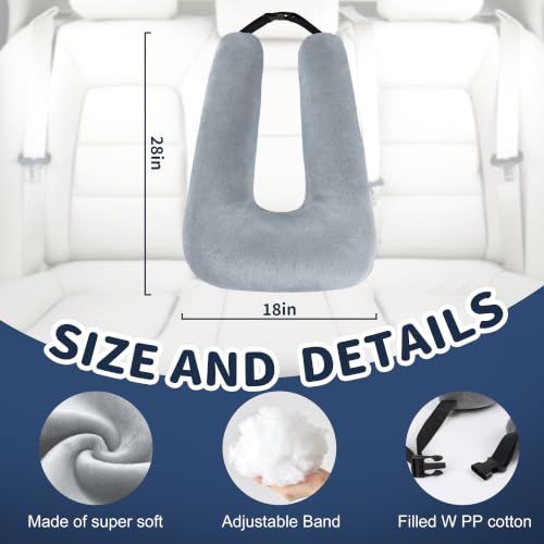 Image of 2PCS Travel Pillow,Car Pillow on Road Trip,Pink+Blue