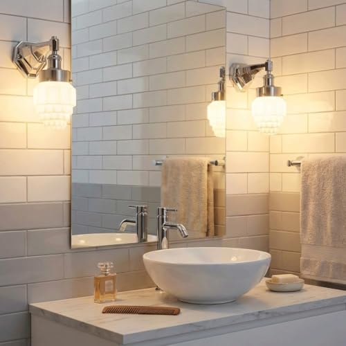 Luz de espejo de tocador industrial para baño y dormitorio con luz cálida decorativa 6