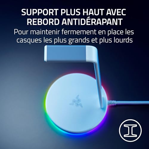 Support de casque Razer Base Station V2 anti-chute avec base stable