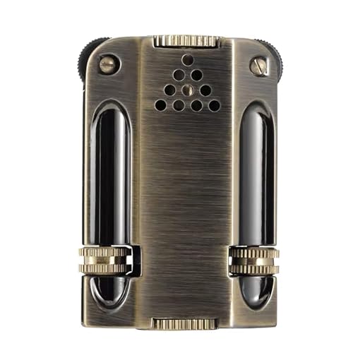 Encendedor de queroseno retro con doble rueda de molienda, regalo ideal para hombres 2