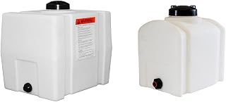 RomoTech 82123909 Horizontal Square Polyethylene Reservoir Water Tank & 82123879 Polyethylene Domed Reservoir Water Tank, 8 Gallon, Made in The USA Poly Tank