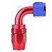 AN8 Ölkühleradapter, drehbar am Schlauchende der Kraftstoffleitung, blau und rot eloxiert(90°) Adapt it günstig Kaufen-AN8 Ölkühleradapter, drehbar am Schlauchende der Kraftstoffleitung, blau und rot eloxiert(90°)