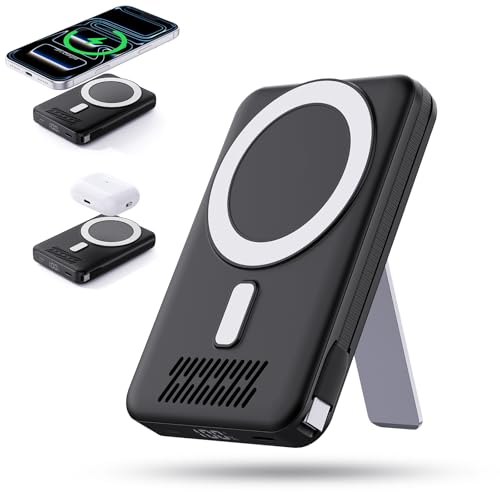 2026 Latest Wireless Power Bank, 12800mAh Portable Charger with Built in Cables, LED Display...