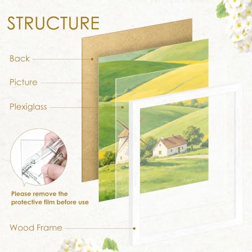 Image of 4x6 Picture Frame Set of 2, Solid Wood Frames, White Woodgrain