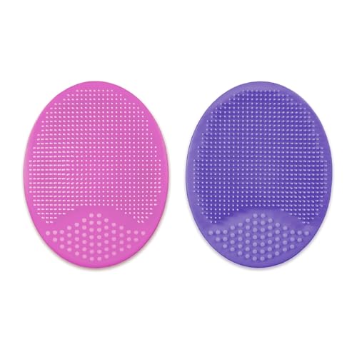 Plum Beauty Skin Scrubbers, Silicone Face Cleansing and Exfoliating Pads with Suction Cup Handles, Facial Scrubber…: retailer-supplied image
