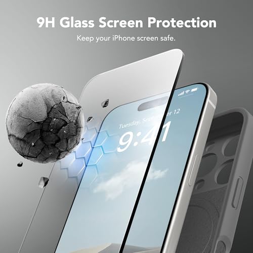 Image of Magnetic for iPhone 16 Pro Max Case, Compatible with MagSafe, [Full Camera Protection][Screen Protector] Silicone Shockproof Protective Phone Case for iPhone 16 Pro Max 6.9 inch, Dark Gray