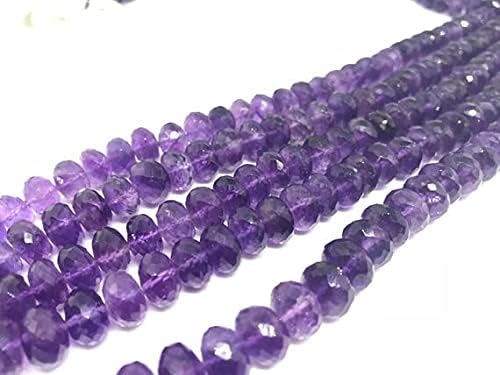 Améthyste facettée 10mm perles de forme roundel en pierre naturelle violette