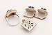 Turkish Handmade Jewelry Small Square Shape Sapphire and Round Cut Topaz 925 Sterling Silver Jewelry Set Earrings,Pendant and Ring Size Option