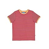 Biobaumwolle Finkid T-Shirt Streifen RENKAAT Beet Red Chili Gr. 110 120