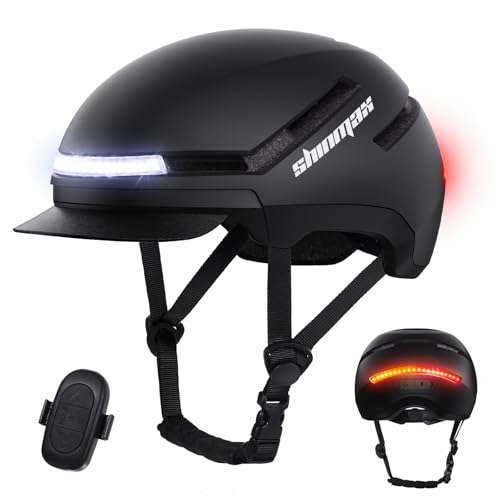 Shinmax Fahrradhelm Damen Herren mit Blinker & Licht, Fahrrad...